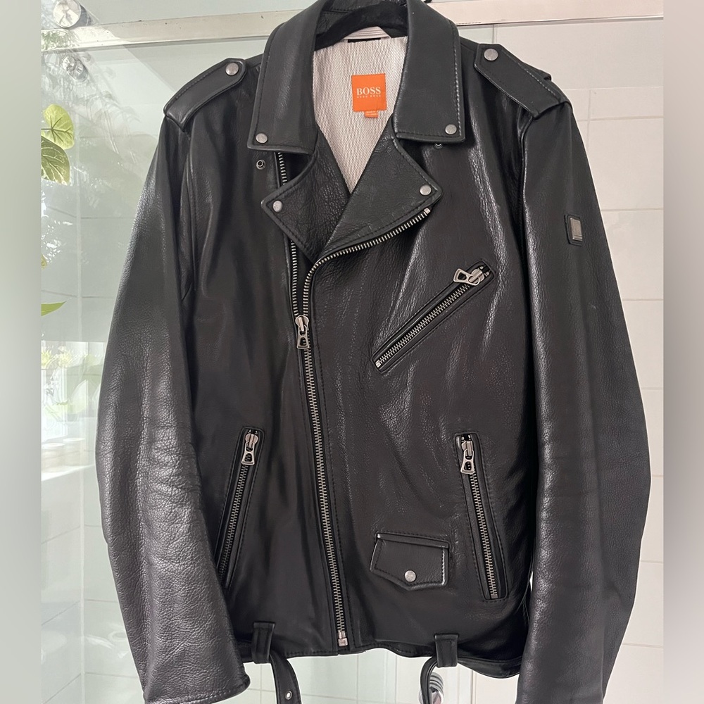Hugo Boss Leather Biker Jacket
